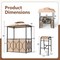 Costway 6.5 x 4 x 8 FT Grill Gazebo Set with 2 Bar Stools, Tempered Glass Bar Table Brown/Gray